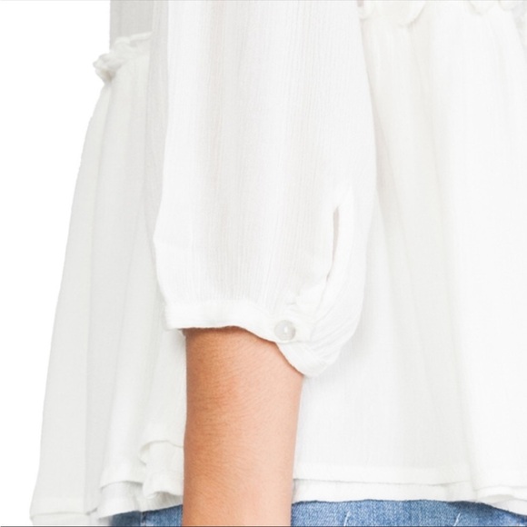 Free People Romance of the Rose Ivory Sheer Lacey Lace-Up Tunic Size XS - Picture 7 of 16